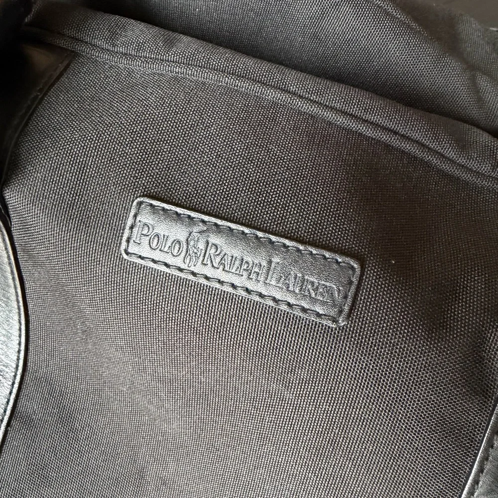 Polo Ralph Lauren Black Leather Trim Duffel Bag